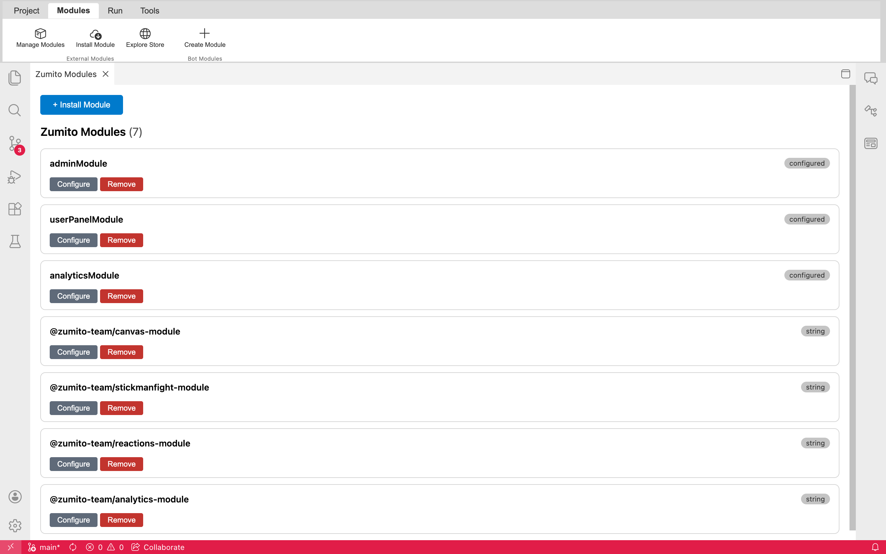 Module settings